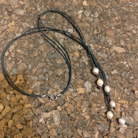 Beautiful Freshwater Pearl Drop Knot Cord Necklace - Picture 8 of 8